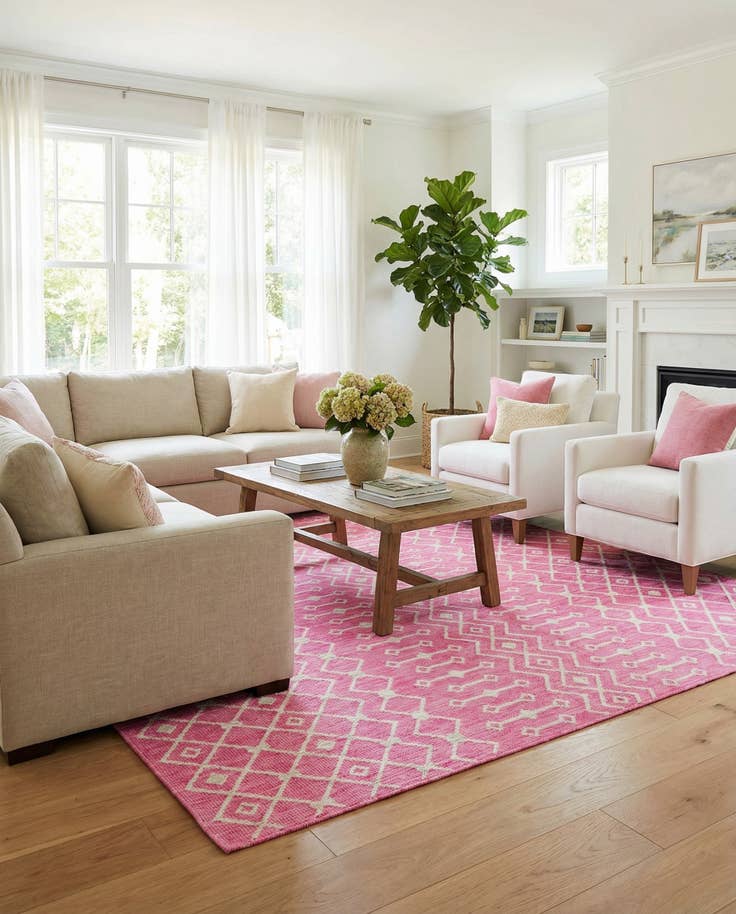 Detail image of 9' x 12' Easy-Clean Trellis Indoor / Outdoor Rug