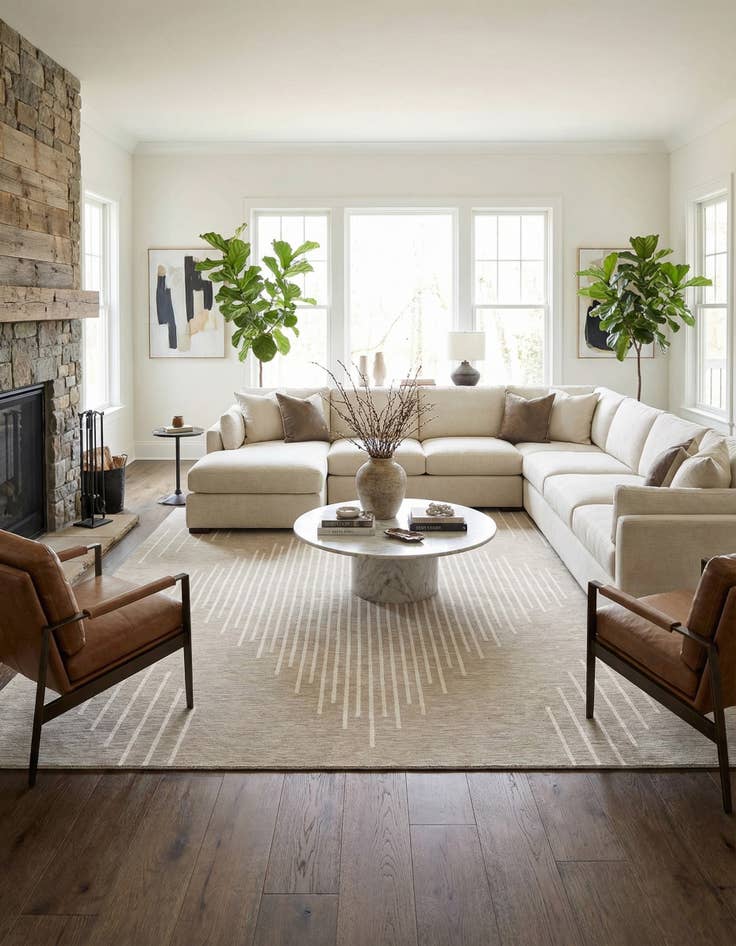 Detail image of 13' x 13'  Washable Modern Indoor / Outdoor Square Rug