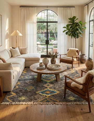 5' 8 x 8' Hand Knotted Moroccan Wool Rug