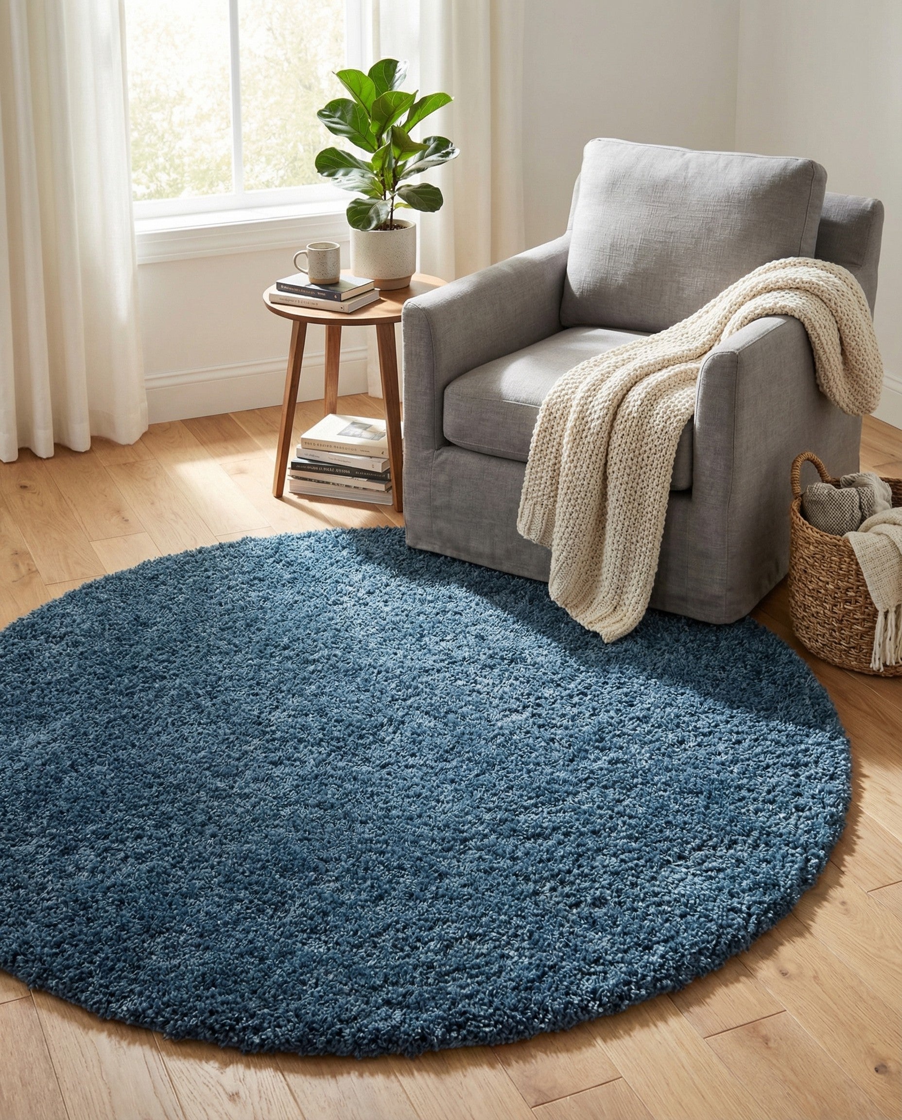  7' 5 x 7' 8 Zermatt Shag Round Rug