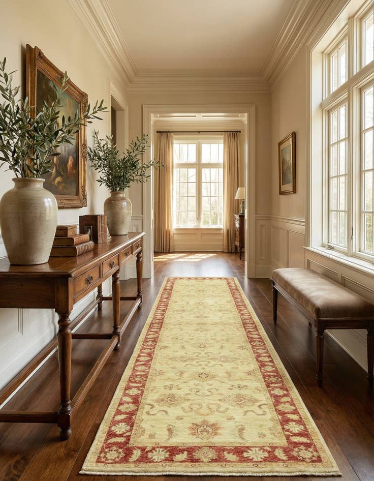 Detail image of 3' 1 x 16' 3 Hand Knotted Peshawar Ziegler Runner Rug