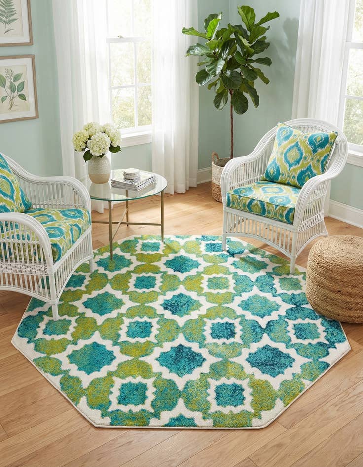 Detail image of 5' 3 x 5' 3 Azalea Octagon Rug