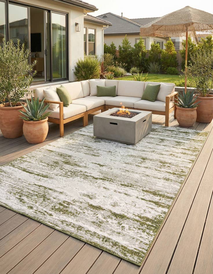 Detail image of 10' x 14'  Washable Modern Indoor / Outdoor Rug