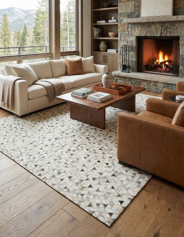 8' x 9' 10 Cowhide Leather Rug