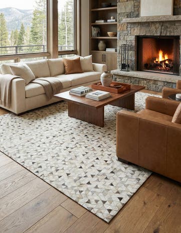 8' x 9' 10 Cowhide Leather Rug