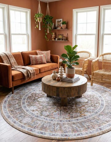 Antique Gold Yara Round Rug