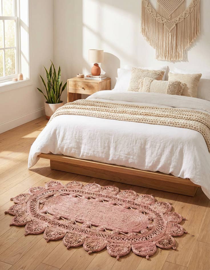 Detail image of  3' 1 x 5' 1  Hand Braided Jute Oval Rug