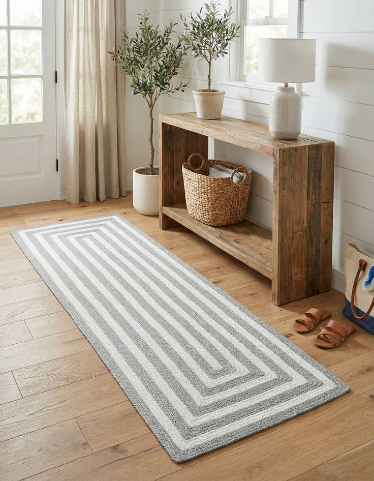 Detail image of 2' x 6' 1  Hand Woven Eco Verse   Washable Indoor / Outdoor Runner Rug