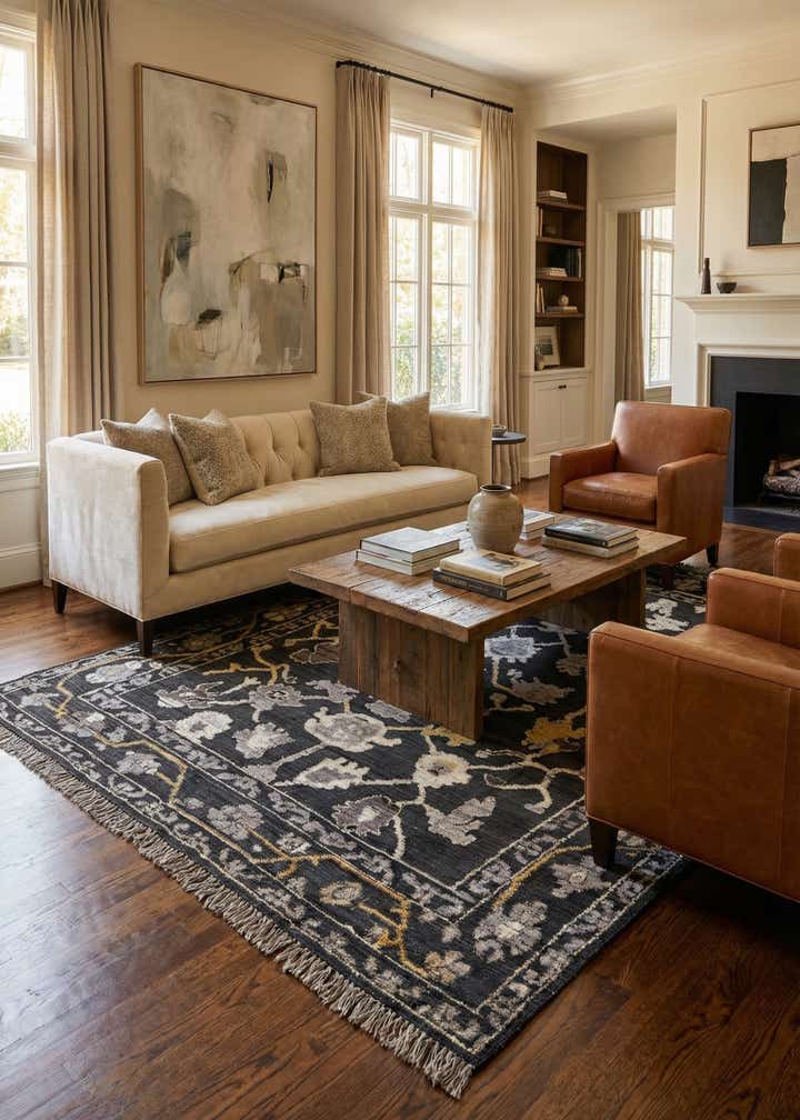 9' 2 x 12' Hand Knotted Oushak Wool Rug