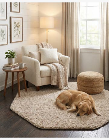 Taupe Everyday Shag Octagon Rug