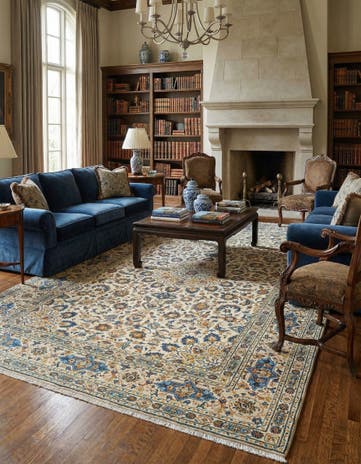 9' 5 x 13' 7 Kashan Wool Rug