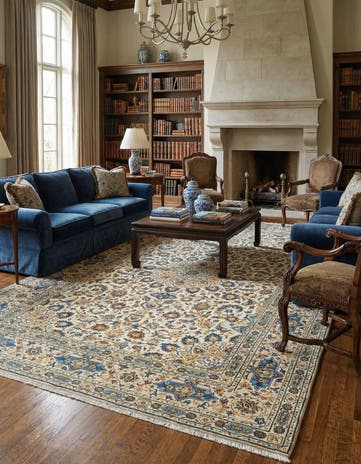 9' 5 x 13' 7 Kashan Wool Rug