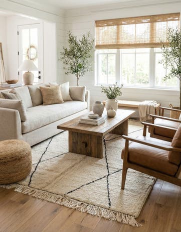 5' 2 x 6' 10 Hand Knotted Moroccan Wool Rug