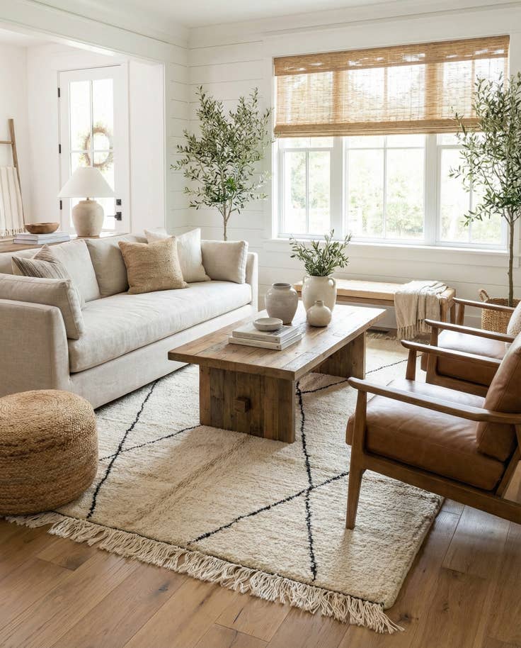 Detail image of 5' 2 x 6' 10 Hand Knotted Moroccan Wool Rug