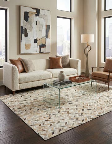 6' 8 x 9' 11 Cowhide Stocks Rug