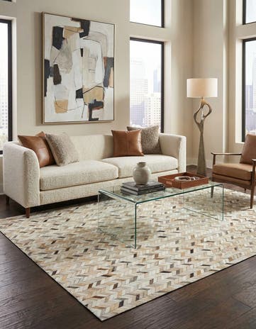 6' 8 x 9' 11 Cowhide Stocks Rug