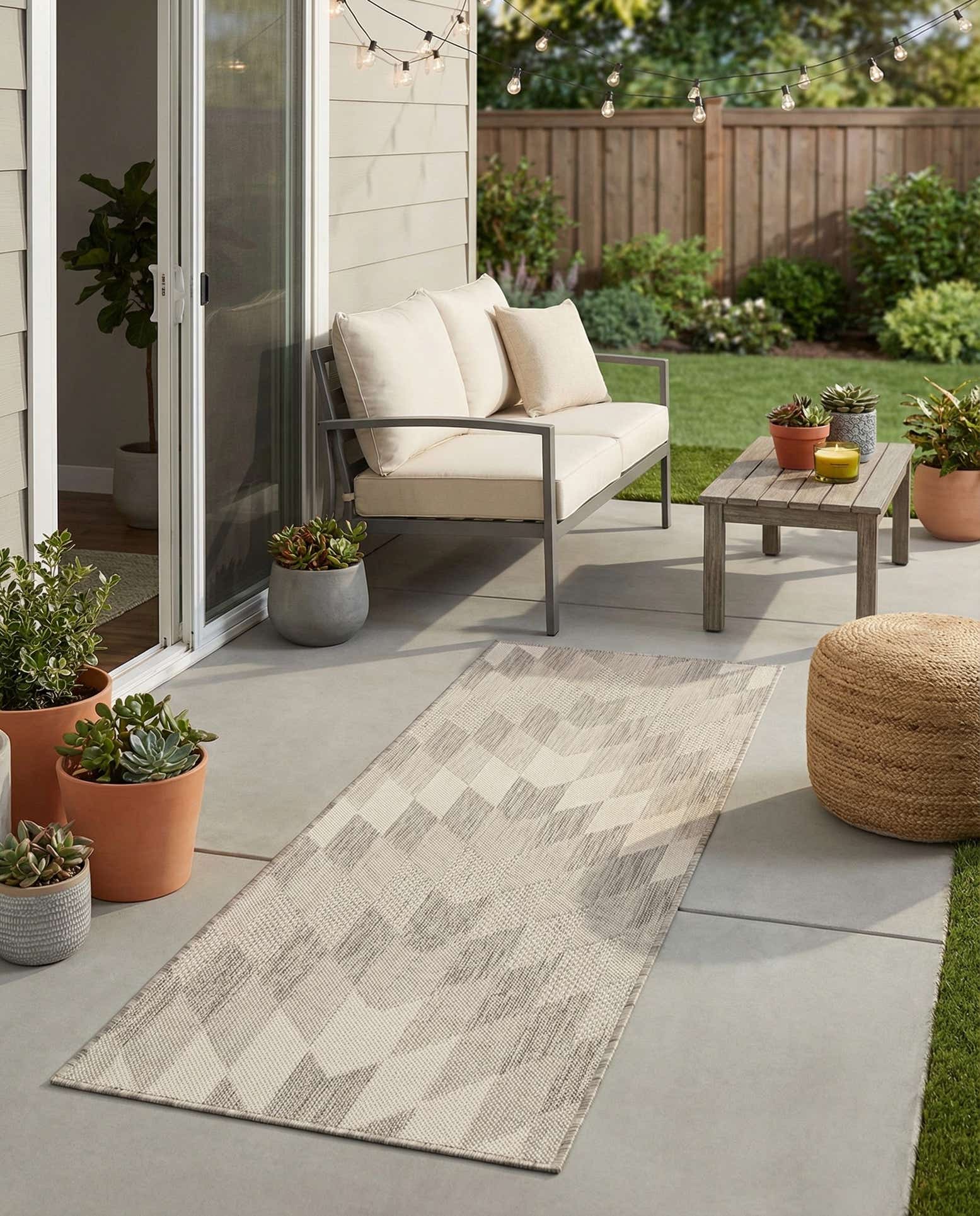 2' x 6' Easy-Clean Modern Indoor / Outdoor Runner Rug