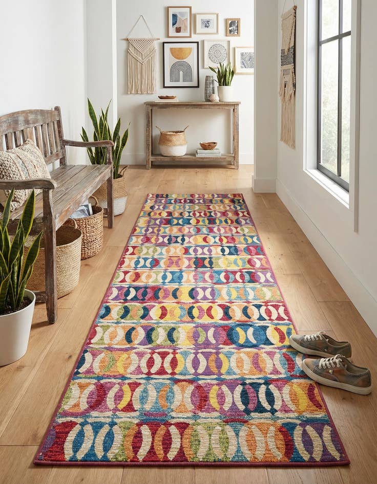 Detail image of  2' 7 x 12'  Washable Modern Indoor / Outdoor Runner Rug
