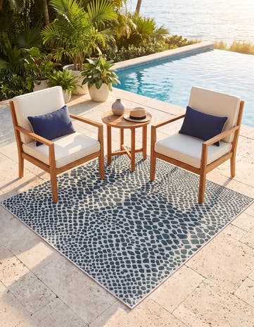 5' 3 x 5' 3 Easy-Clean Jill Zarin Indoor / Outdoor Square Rug