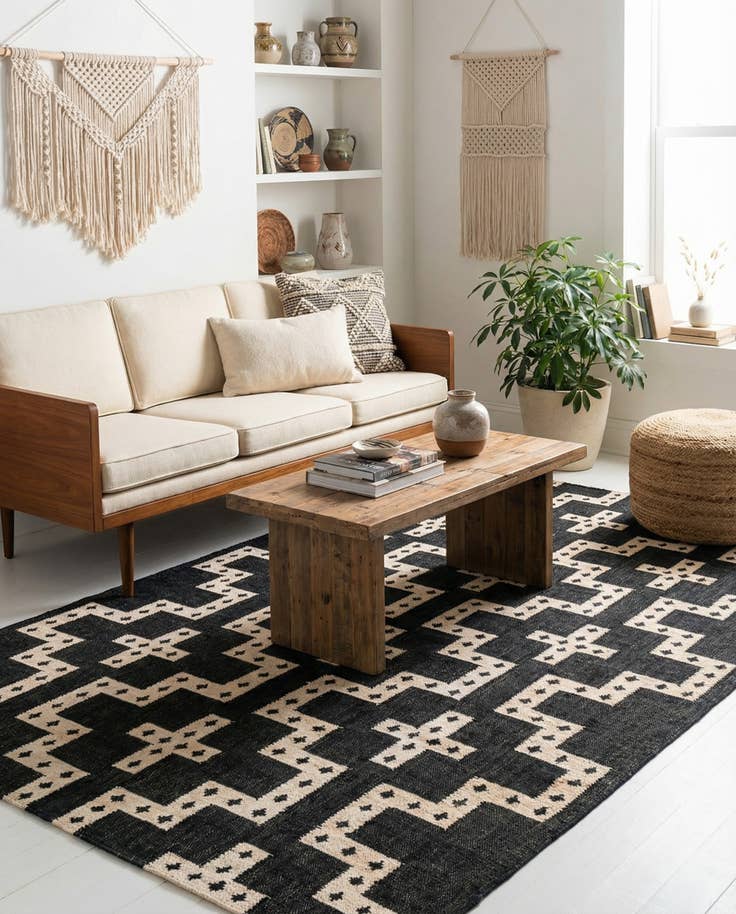 Detail image of 6' 1 x 9' Hand Woven Kilim Wool Rug