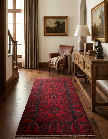 2' 8 x 6' 5 Hand Knotted Khal Mohammadi Wool Runner Rug