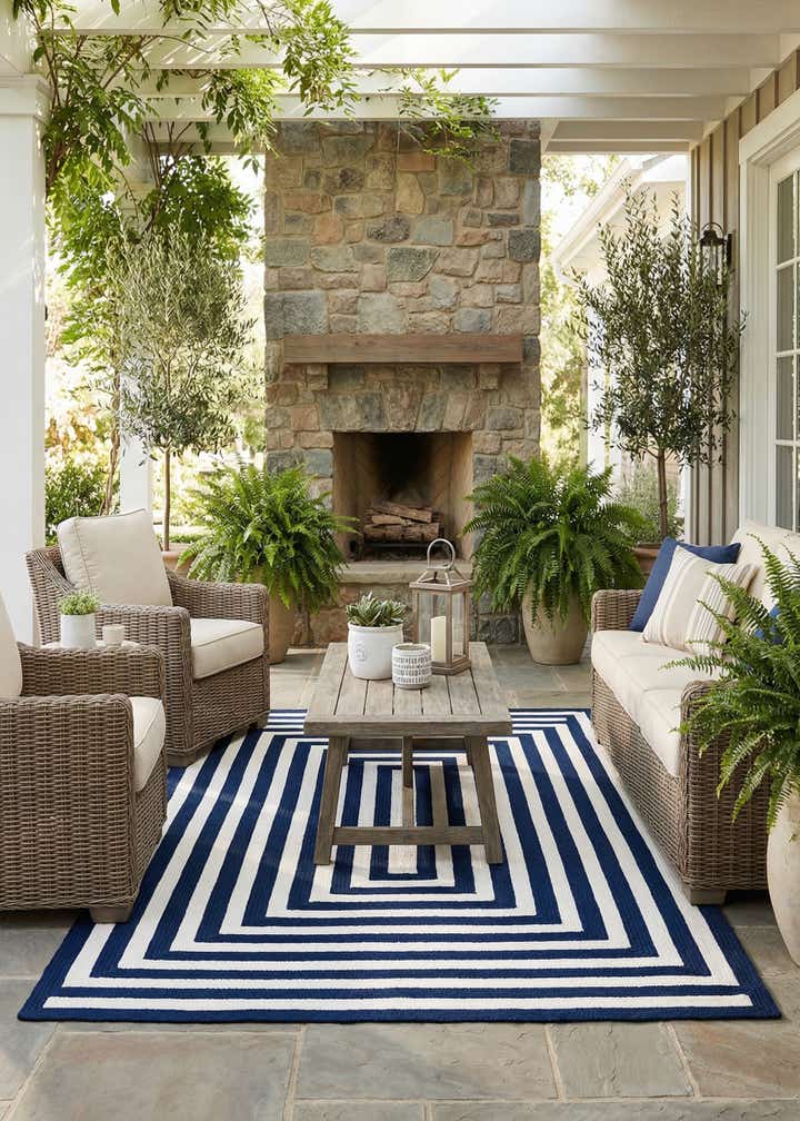5' 3 x 8' Easy-Clean Eco Verse Washable Indoor / Outdoor Rug