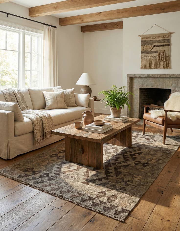 Detail image of 3' 5 x 5' 2  Hand Woven Kilim Maymana Wool Rug