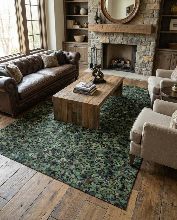 Detail image of 5' 1 x 7' 11 Cowhide Stocks Rug