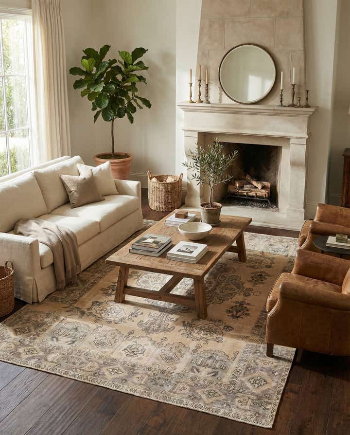 6' 5 x 9' 8 Hand Knotted Ultra Vintage Persian Wool Rug