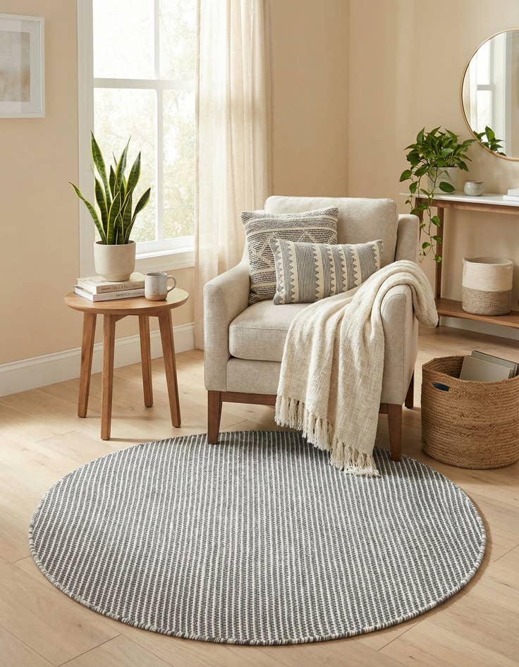 Detail image of 3' 3 x 3' 3  Washable Jill Zarin Palm Springs Indoor / Outdoor Round Rug