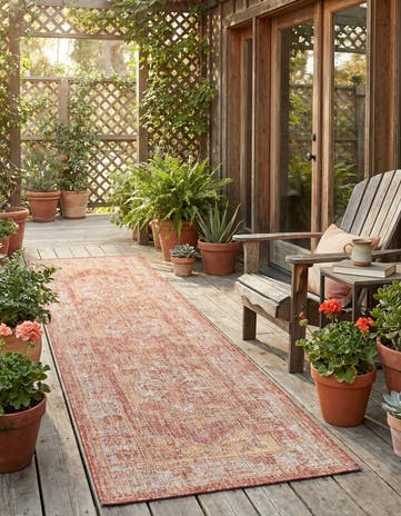 2' x 8' Easy-Clean Traditional Indoor / Outdoor Runner Rug