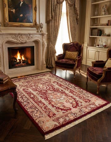 3' 3 x 4' 11 Ghom Silk Rug