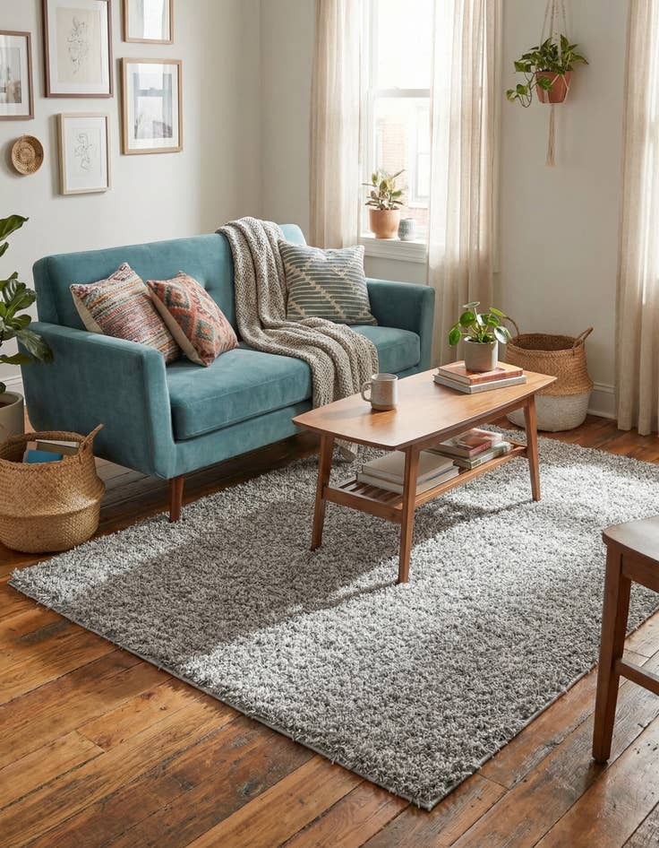 Detail image of 3' 3 x 5' 3 Comfort Solid Shag Rug