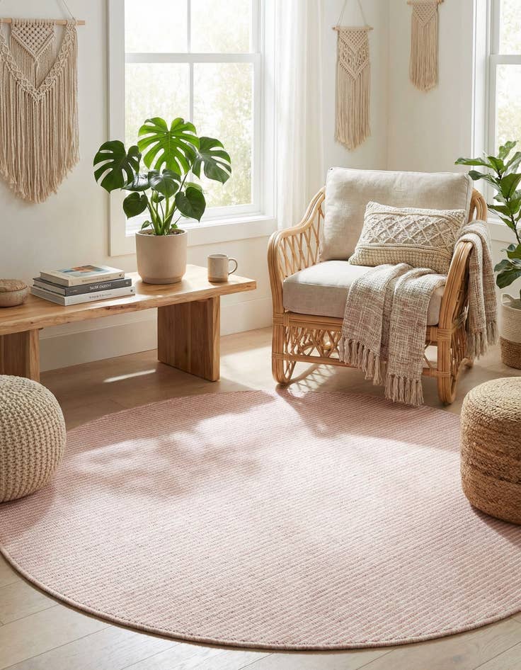 Detail image of  3' 3 x 3' 3  Washable Jill Zarin Palm Springs Indoor / Outdoor Round Rug