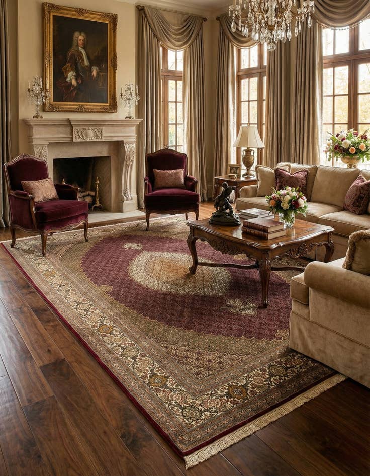 Detail image of 6' 7 x 10' Tabriz Mahi Rug