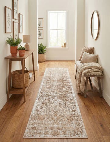Beige Oxford Runner Rug
