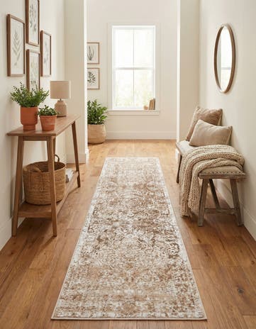 Beige Oxford Runner Rug