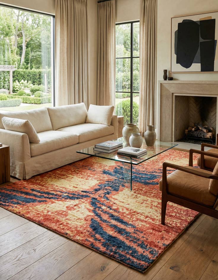 Detail image of 6' 5 x 9' 5  Hand Knotted Darya Wool Rug