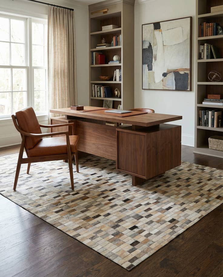 Detail image of 5' x 8' Cowhide - Patchwork Rug