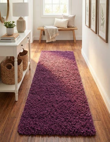 2' 7 x 10' Solid Shag Runner Rug