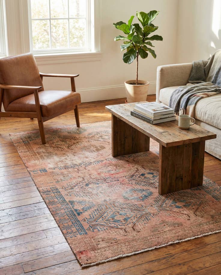 Detail image of 3' 9 x 6' 6 Hand Knotted Ultra Vintage Persian Wool Rug