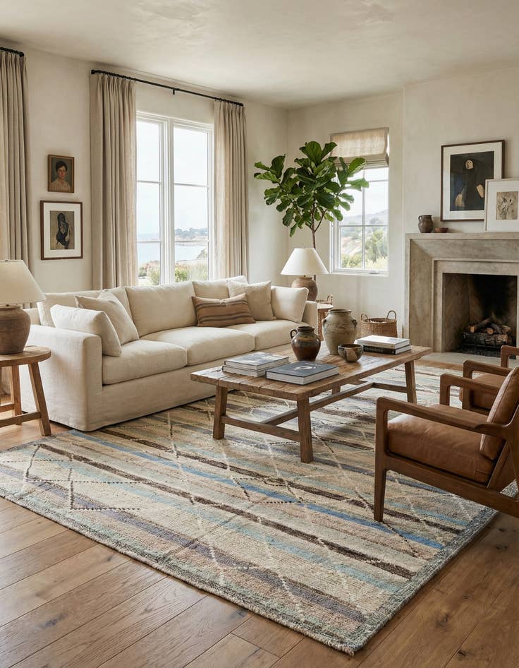 Detail image of 8' 3 x 10' 4  Hand Knotted Beni Marok Rug