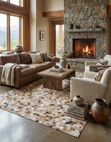 5' 5 x 7' 6 Cowhide Stocks Rug
