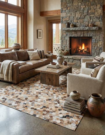 5' 5 x 7' 6 Cowhide Stocks Rug