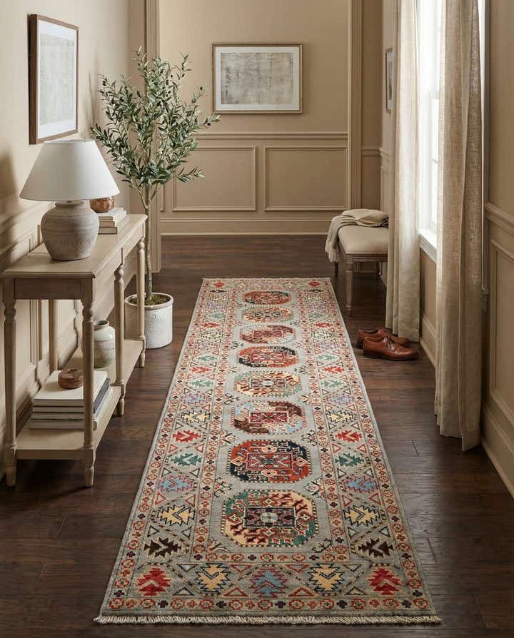 2' 7 x 9' 8 Hand Knotted Kazak Runner Rug