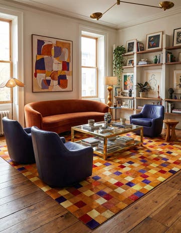 8' x 9' 11 Cowhide - Patchwork Rug