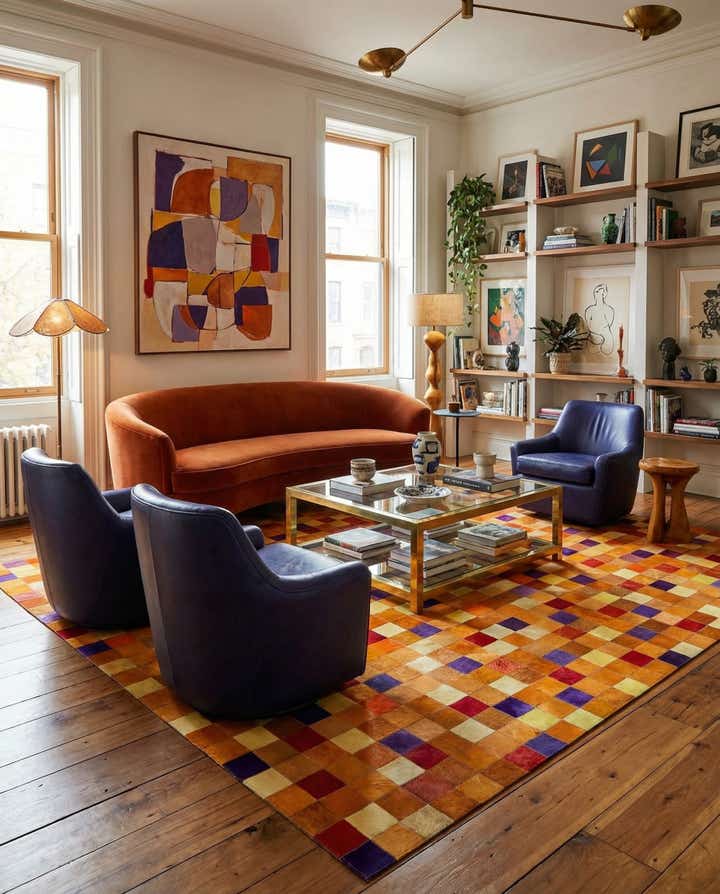 8' x 9' 11 Cowhide - Patchwork Rug