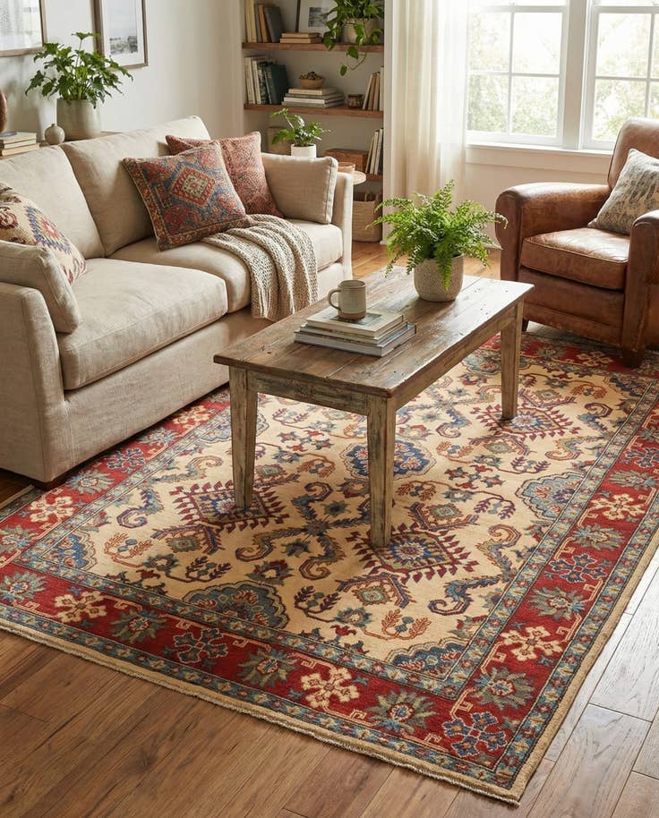 Detail image of 5' 8 x 7' 10 Hand Knotted Kazak Rug