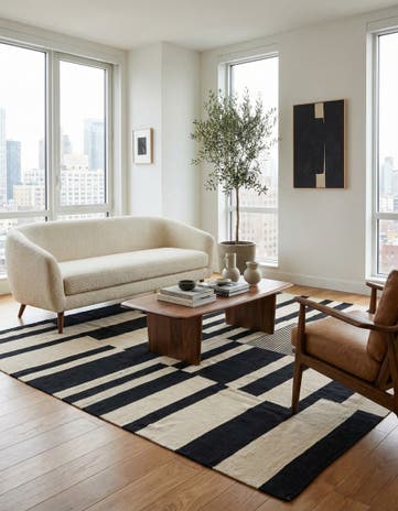 6' 7 x 9' 10 Hand Woven Kilim Modern Wool Rug
