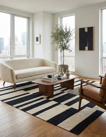 6' 7 x 9' 10 Hand Woven Kilim Modern Wool Rug